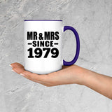 45th Anniversary Mr & Mrs Since 1979 - 15oz Accent Mug Purple