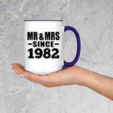 42nd Anniversary Mr & Mrs Since 1982 - 15oz Accent Mug Purple