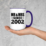 22nd Anniversary Mr & Mrs Since 2002 - 15oz Accent Mug Purple