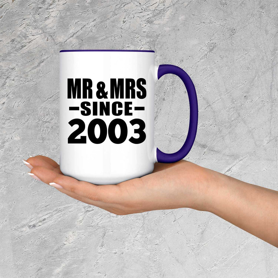 21st Anniversary Mr & Mrs Since 2003 - 15oz Accent Mug Purple