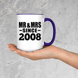 16th Anniversary Mr & Mrs Since 2008 - 15oz Accent Mug Purple
