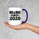 4th Anniversary Mr & Mrs Since 2020 - 15oz Accent Mug Purple