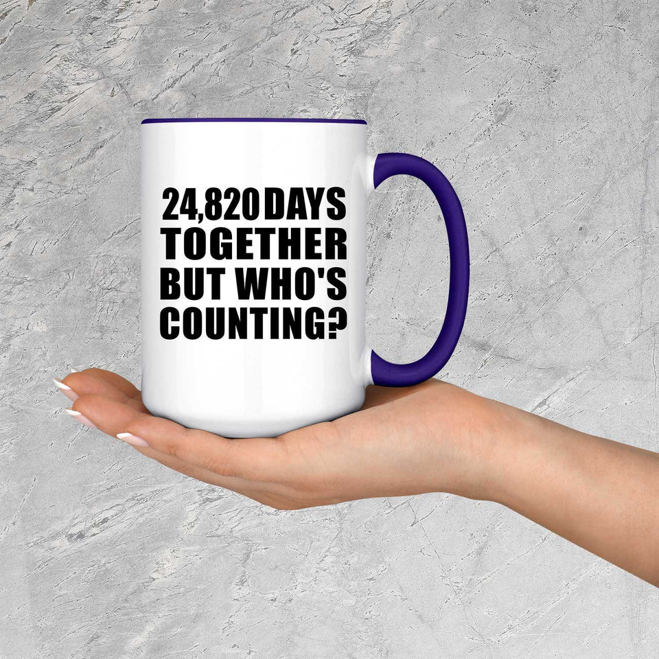 68th Anniversary 24,820 Days Together But Who's Counting - 15oz Accent Mug Purple