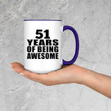 51st Birthday 51 Years Of Being Awesome - 15oz Accent Mug Purple