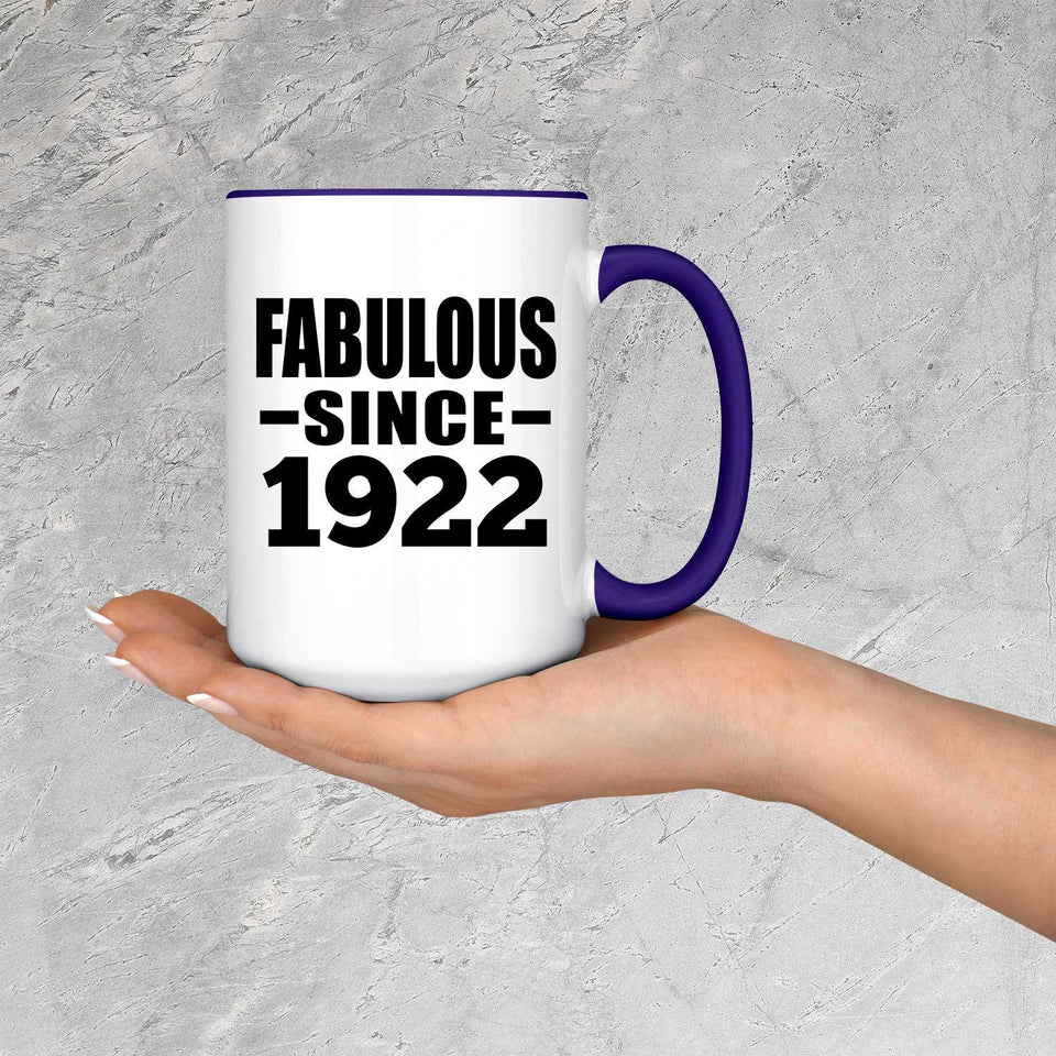 102nd Birthday Fabulous Since 1922 - 15oz Accent Mug Purple