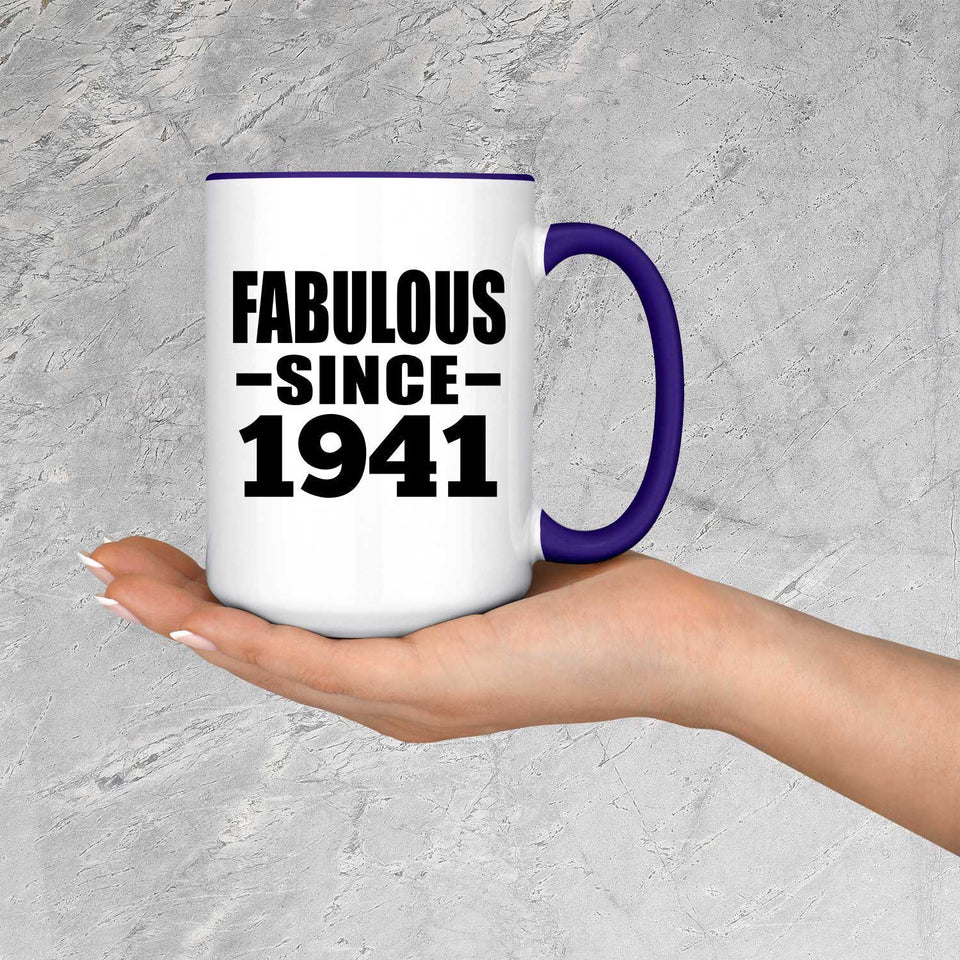 83rd Birthday Fabulous Since 1941 - 15oz Accent Mug Purple