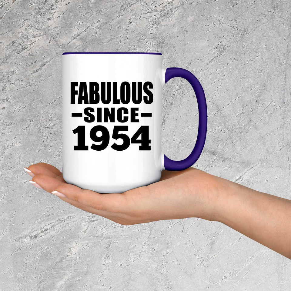70th Birthday Fabulous Since 1954 - 15oz Accent Mug Purple