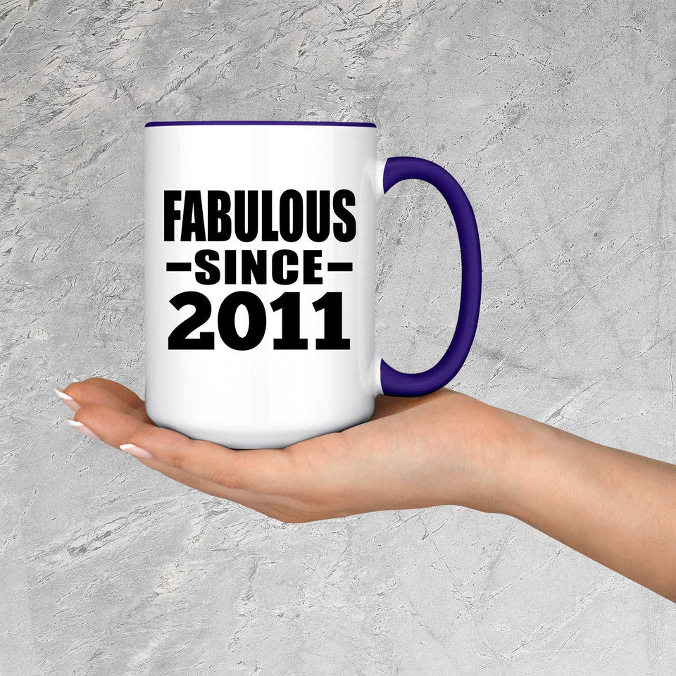 13th Birthday Fabulous Since 2011 - 15oz Accent Mug Purple