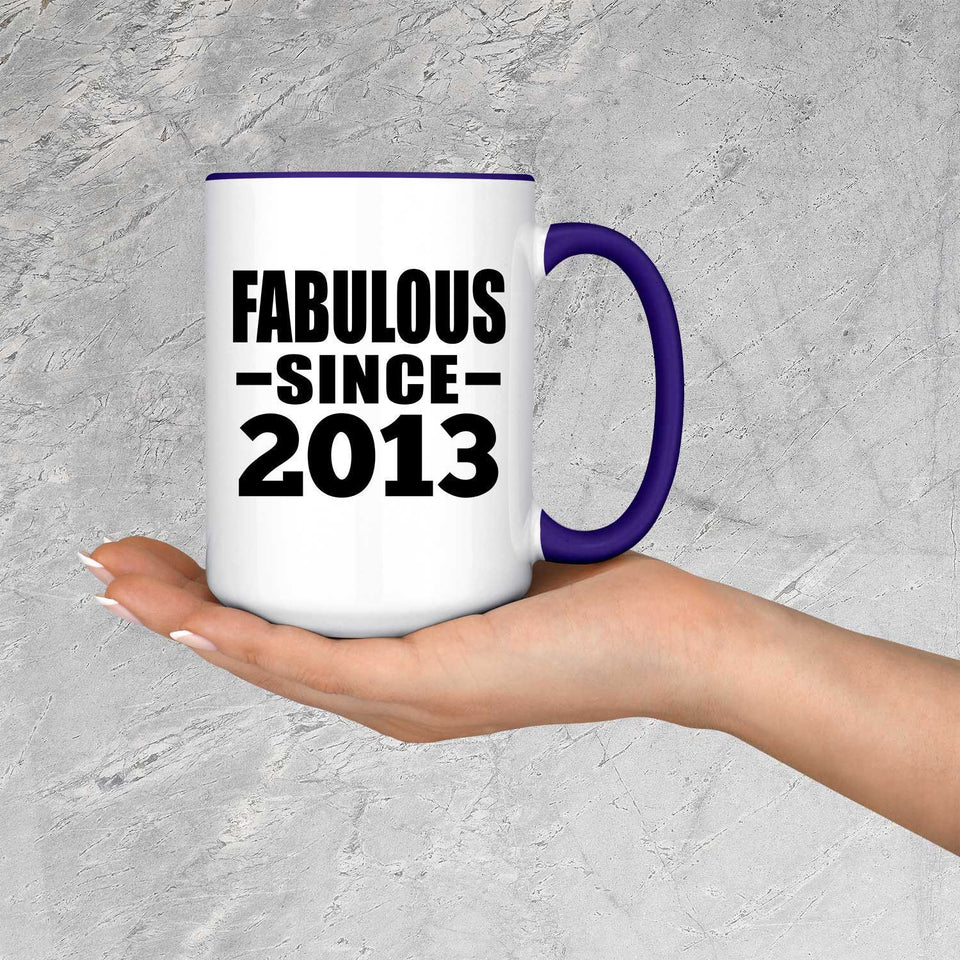 11th Birthday Fabulous Since 2013 - 15oz Accent Mug Purple