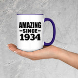 90th Birthday Amazing Since 1934 - 15oz Accent Mug Purple