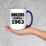 61st Birthday Amazing Since 1963 - 15oz Accent Mug Purple
