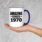 54th Birthday Amazing Since 1970 - 15oz Accent Mug Purple