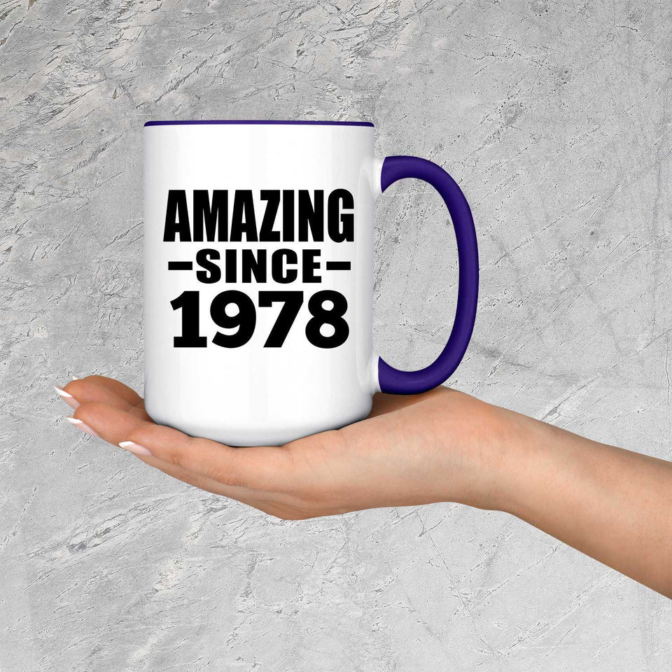 46th Birthday Amazing Since 1978 - 15oz Accent Mug Purple