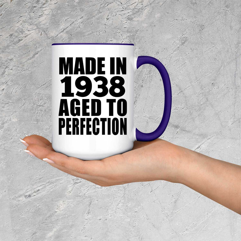 86th Birthday Made In 1938 Aged to Perfection - 15oz Accent Mug Purple