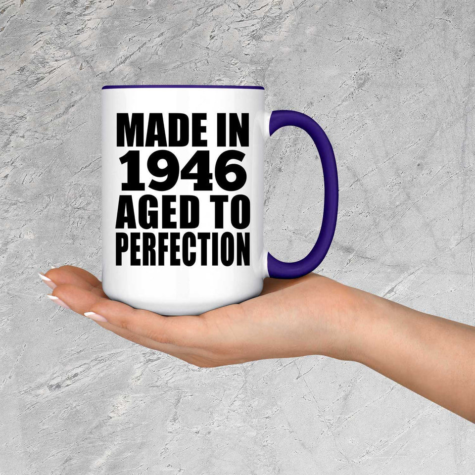 78th Birthday Made In 1946 Aged to Perfection - 15oz Accent Mug Purple