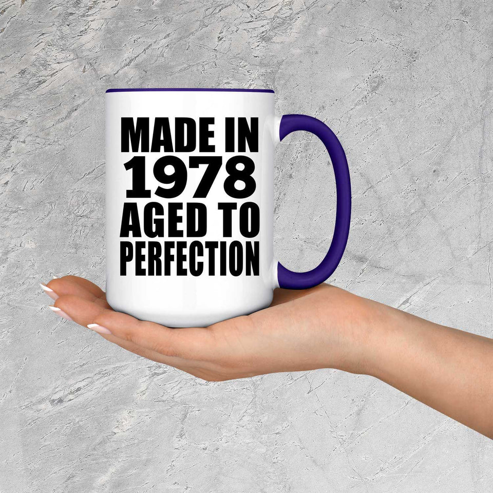 46th Birthday Made In 1978 Aged to Perfection - 15oz Accent Mug Purple