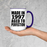 27th Birthday Made In 1997 Aged to Perfection - 15oz Accent Mug Purple