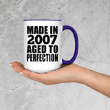 17th Birthday Made In 2007 Aged to Perfection - 15oz Accent Mug Purple