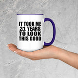 21st Birthday Took Me 21 Years To Look This Good - 15oz Accent Mug Purple