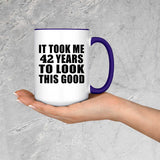 42nd Birthday Took Me 42 Years To Look This Good - 15oz Accent Mug Purple