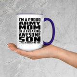 Proud Army Mom Of Awesome Son - 15oz Accent Mug Purple