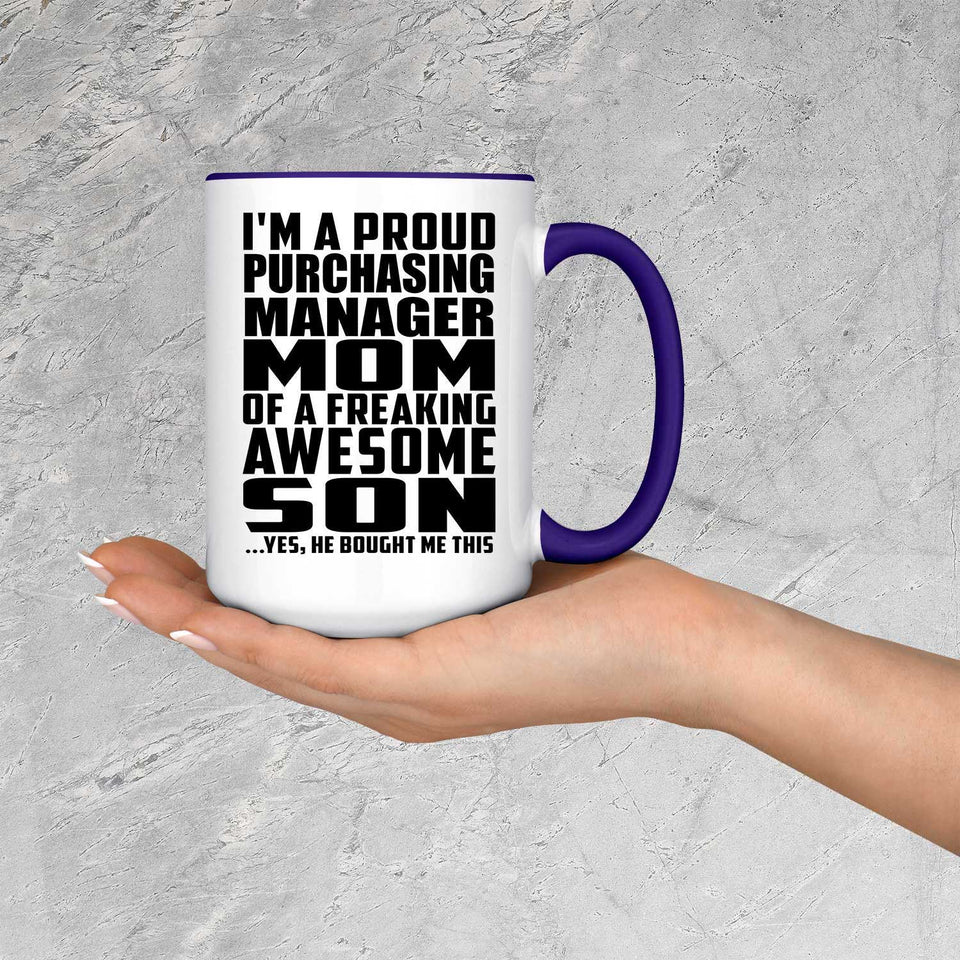 Proud Purchasing Manager Mom Of Awesome Son - 15oz Accent Mug Purple