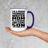 Proud Technical Writer Mom Of Awesome Son - 15oz Accent Mug Purple