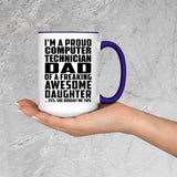 Proud Computer Technician Dad Of Awesome Daughter - 15oz Accent Mug Purple