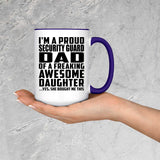 Proud Security Guard Dad Of Awesome Daughter - 15oz Accent Mug Purple