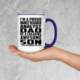Proud Market Research Analyst Dad Of Awesome Son - 15oz Accent Mug Purple