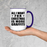 All I Want For Christmas Is More Graffiti - 15oz Accent Mug Purple