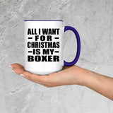 All I Want For Christmas Is My Boxer - 15oz Accent Mug Purple