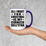 All I Want For Christmas Is My Cirneco Dell'etna - 15oz Accent Mug Purple