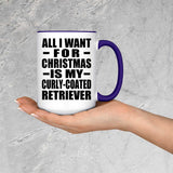 All I Want For Christmas Is My Curly-Coated Retriever - 15oz Accent Mug Purple