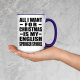All I Want For Christmas Is My English Springer Spaniel - 15oz Accent Mug Purple