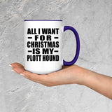 All I Want For Christmas Is My Plott Hound - 15oz Accent Mug Purple