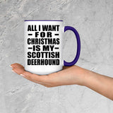 All I Want For Christmas Is My Scottish Deerhound - 15oz Accent Mug Purple