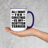All I Want For Christmas Is My Scottish Terrier - 15oz Accent Mug Purple