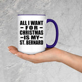 All I Want For Christmas Is My St. Bernard - 15oz Accent Mug Purple