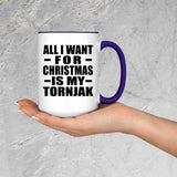 All I Want For Christmas Is My Tornjak - 15oz Accent Mug Purple