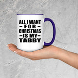 All I Want For Christmas Is My Tabby - 15oz Accent Mug Purple
