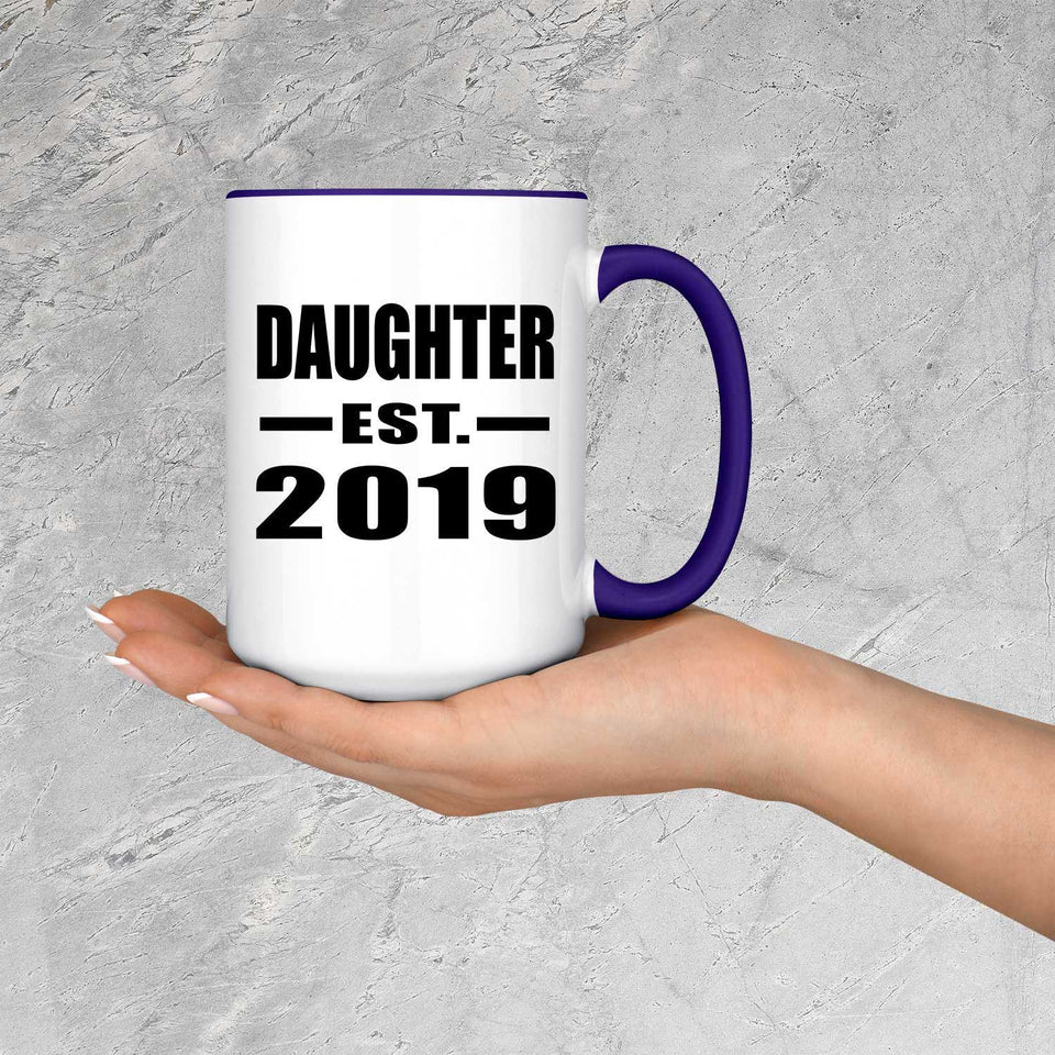 Daughter Established EST. 2019 - 15oz Accent Mug Purple