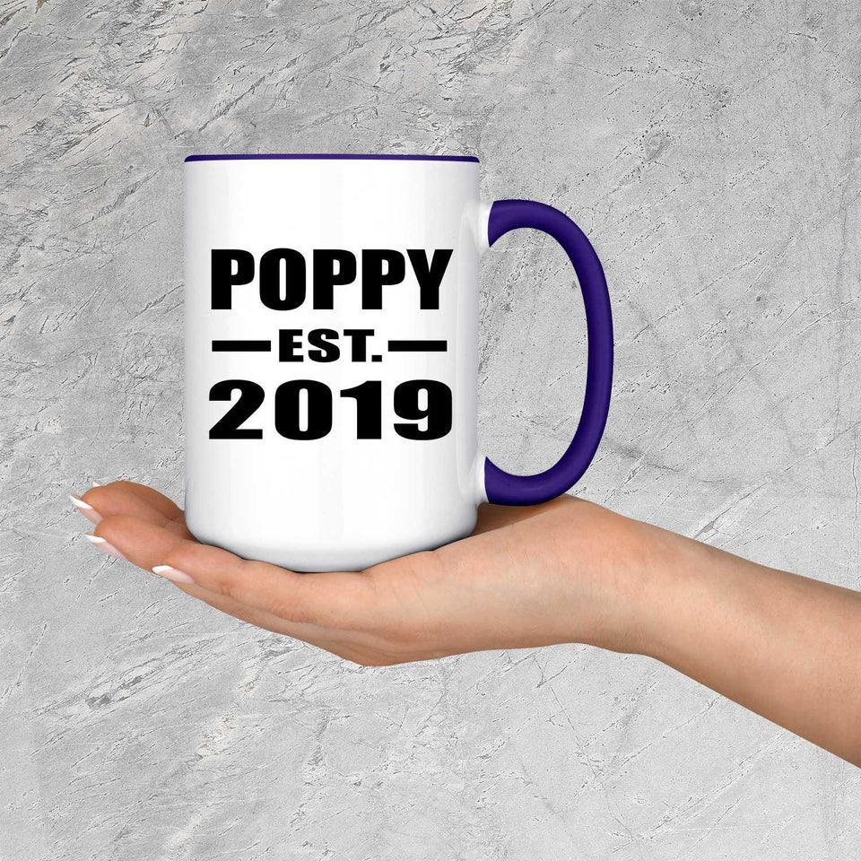 Poppy Established EST. 2019 - 15oz Accent Mug Purple