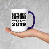 Air Traffic Controller Established EST. 2019 - 15oz Accent Mug Purple