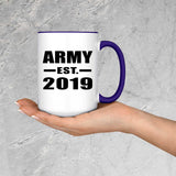Army Established EST. 2019 - 15oz Accent Mug Purple