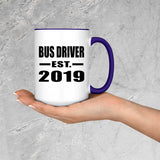 Bus Driver Established EST. 2019 - 15oz Accent Mug Purple