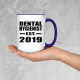 Dental Hygienist Established EST. 2019 - 15oz Accent Mug Purple