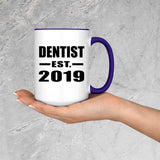 Dentist Established EST. 2019 - 15oz Accent Mug Purple