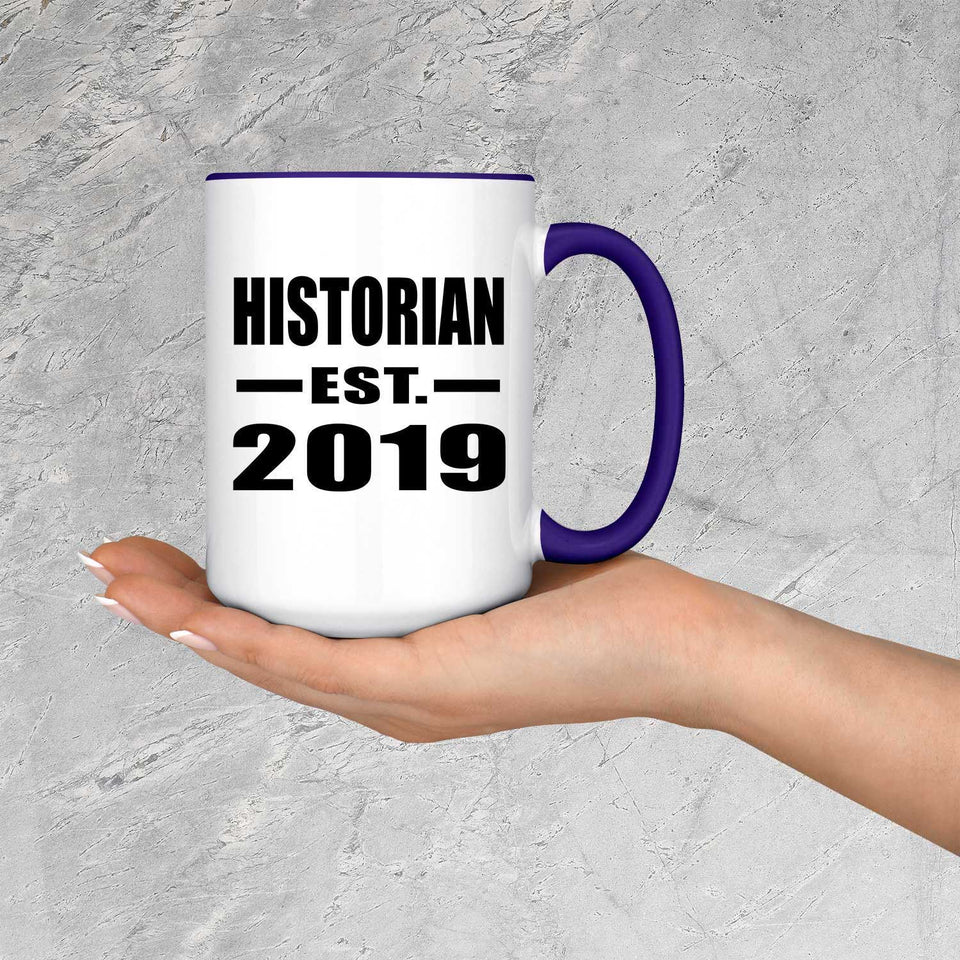 Historian Established EST. 2019 - 15oz Accent Mug Purple