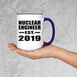 Nuclear Engineer Established EST. 2019 - 15oz Accent Mug Purple